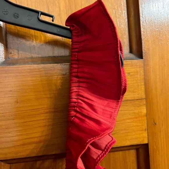 Red Anthropologie Blouse—Ruched, Smocked, Sleeveless with Ruffled Straps… - Picture 6 of 9